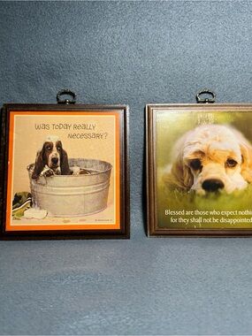 1970/80s Dog Sentiment Wall Art Wooden Plaque - Orange & Brown